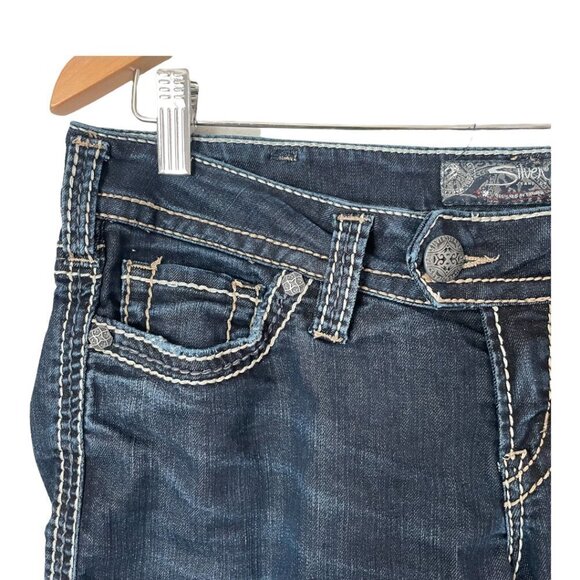 Jeans Plus Size W30, Women's Silver Jeans, Dark Wash - Picture 3 of 10